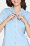 Zivame Cotton Tencel Pyjama Set - Clear Sky — thumbnail 5